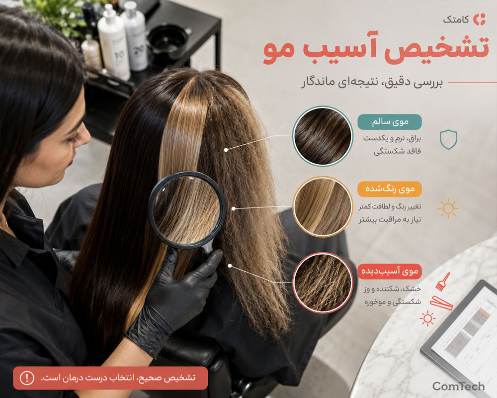 تشخیص آسیب ساقه مو