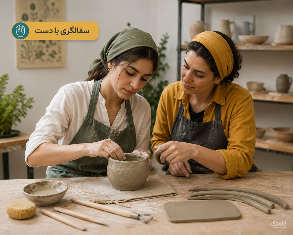 آموزش سفالگری با دست