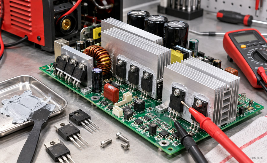 آموزش تست IGBT و MOSFET برد اینورتر جوش