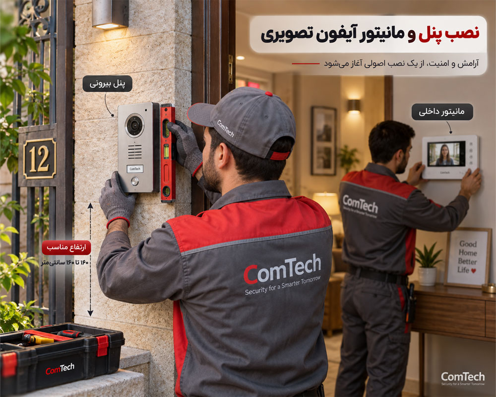 نصب پنل و مانیتور آیفون تصویری