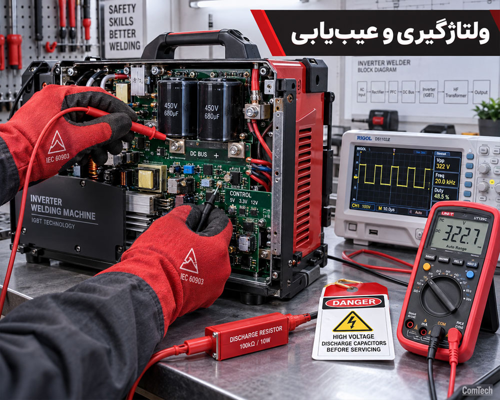آموزش تست و ولتاژگیری دستگاه جوش اینورتر