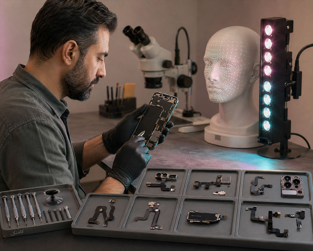 تعمیر Face ID دوربین و سنسورهای آیفون آموزش تعمیر Face ID آیفون