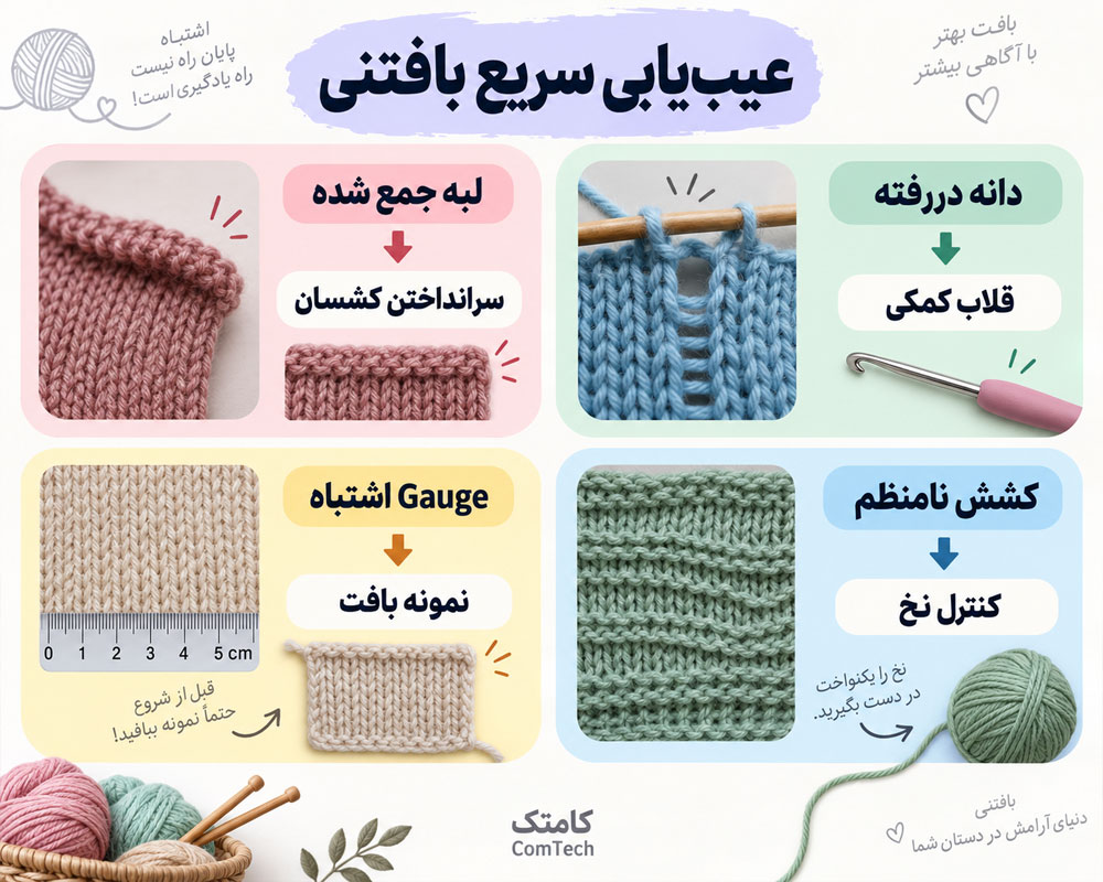 رفع ایرادهای رایج بافتنی