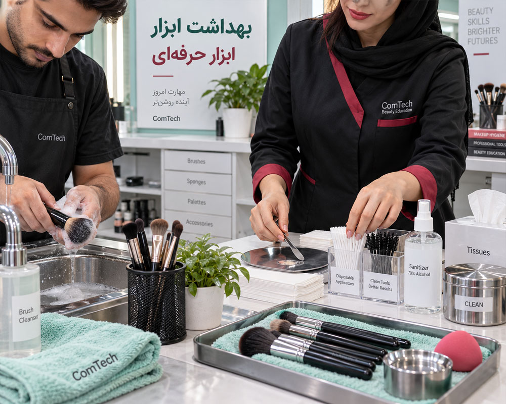 آموزش بهداشت ابزارهای حرفه ای گریم