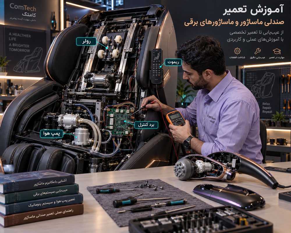آموزش تعمیر صندلی ماساژور و ماساژور برقی