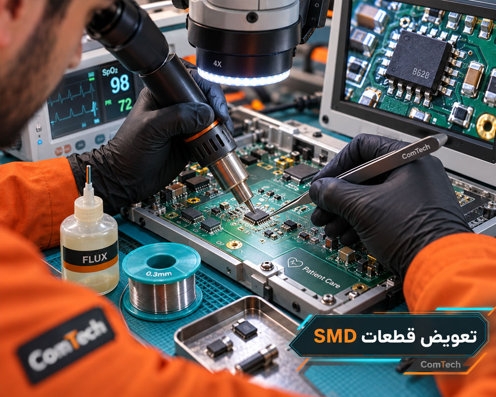 آموزش لحیم کاری قطعات SMD برد پزشکی