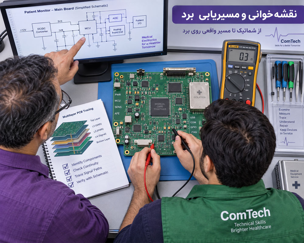 آموزش نقشه خوانی و مسیریابی برد پزشکی