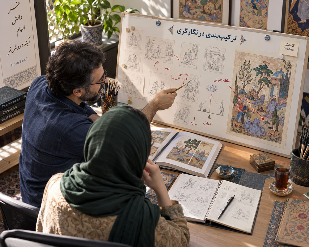 آموزش ترکیب بندی نگارگری