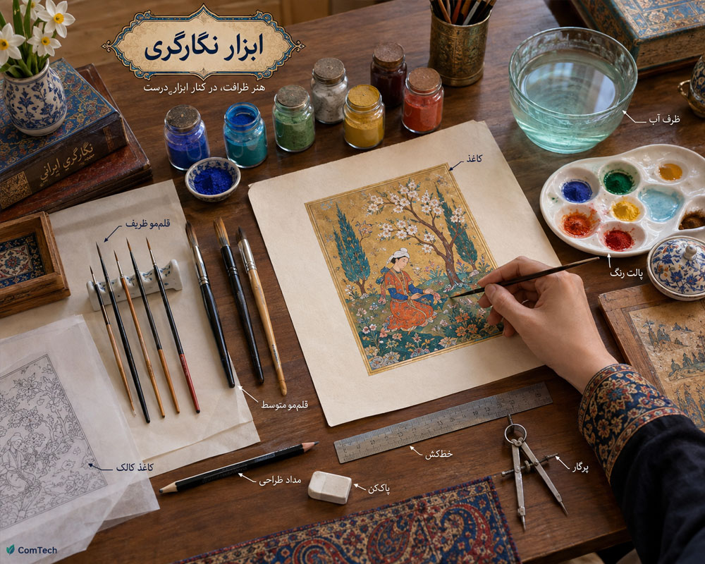 ابزارهای آموزش نگارگری ایرانی