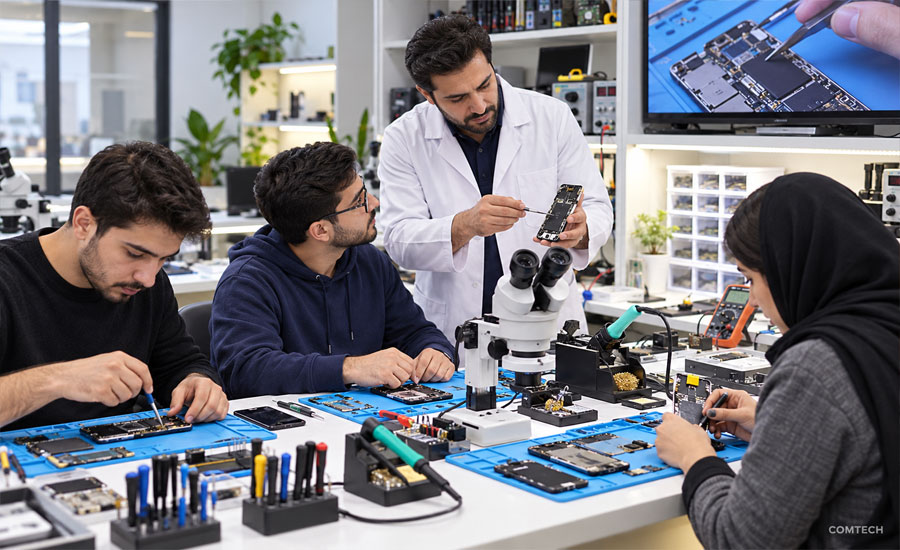 کلاس عملی آموزش تعمیرات موبایل