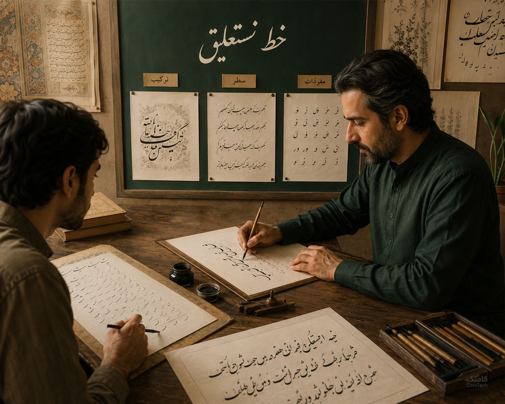 آموزش خط نستعلیق از مفردات تا ترکیب
