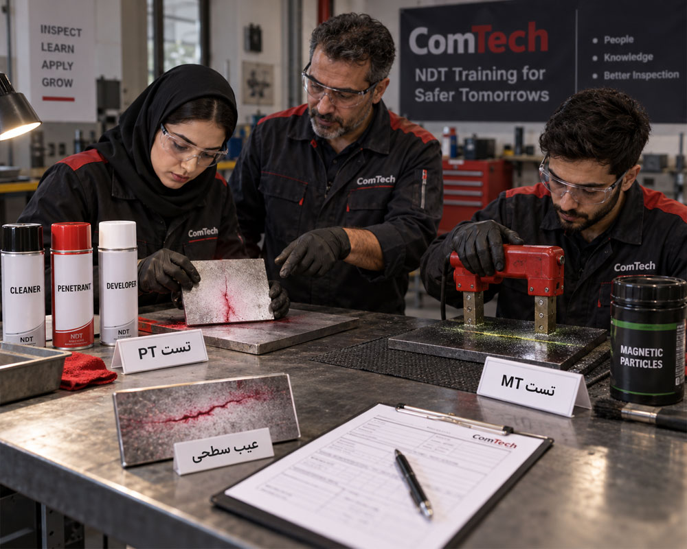 آموزش عملی تست غیرمخرب PT و NDT جوش
