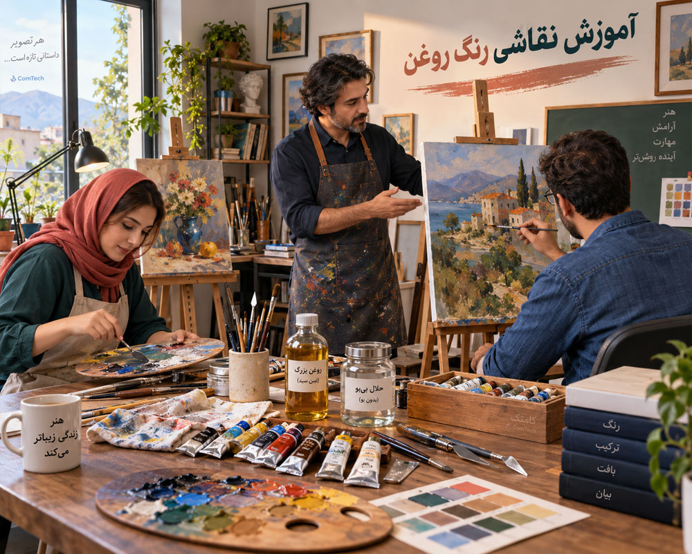 کلاس آموزش نقاشی رنگ روغن