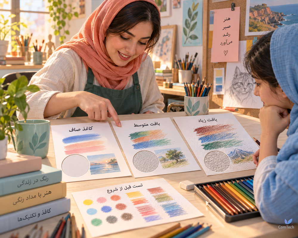 انتخاب کاغذ مناسب مداد رنگی