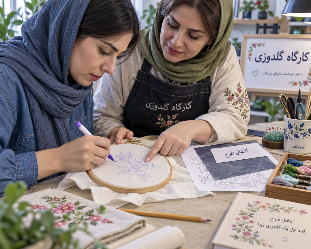 آموزش انتقال طرح پارچه