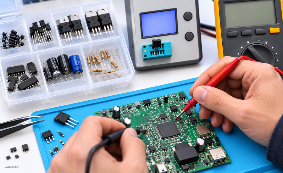 آموزش تست قطعات الکترونیکی روی برد PCB