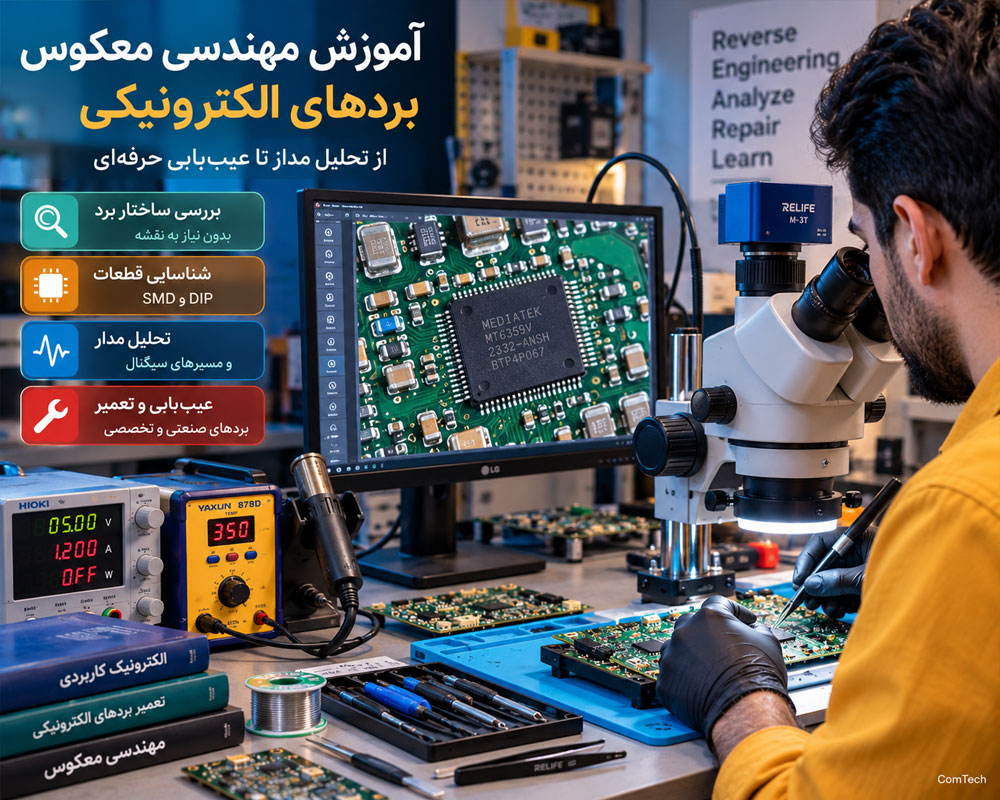 آموزش بررسی و عیبیابی برد با میکروسکوپ