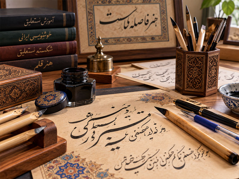 آموزشگاه خوشنویسی با خودکار و قلم
