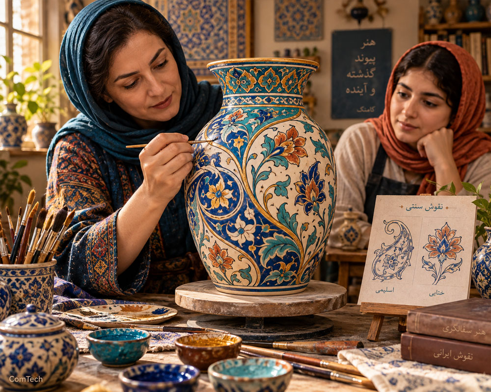 آموزش نقاشی سنتی سفال