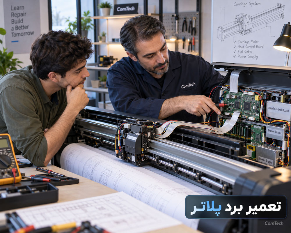 آموزش تعمیر برد دستگاه پلاتر