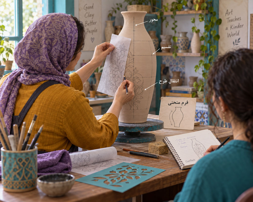انتقال طرح روی سفال