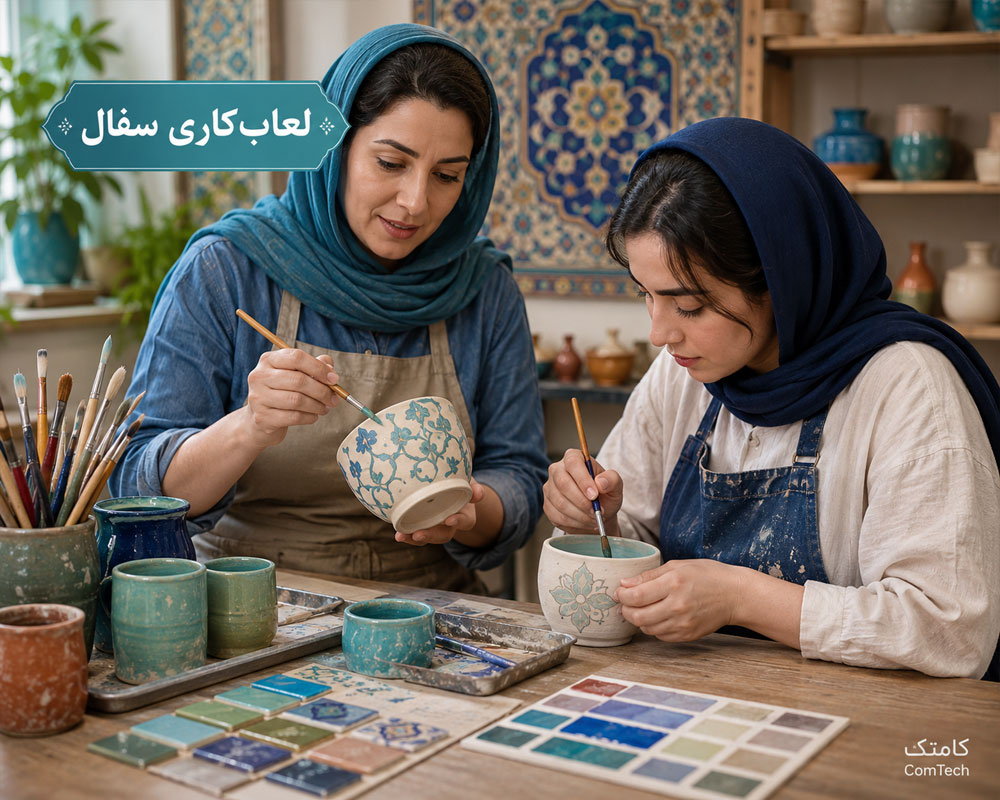 آموزش لعاب کاری سفال