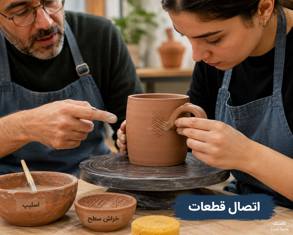 آموزش اتصال قطعات سفالی
