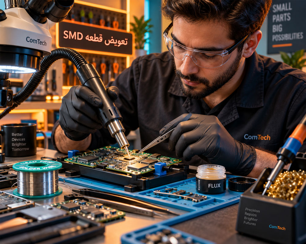 آموزش تعویض قطعات SMD با هیتر