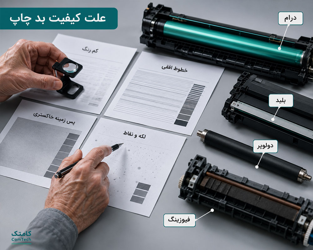 عیبیابی کیفیت چاپ فتوکپی عیبیابی کیفیت چاپ فتوکپی