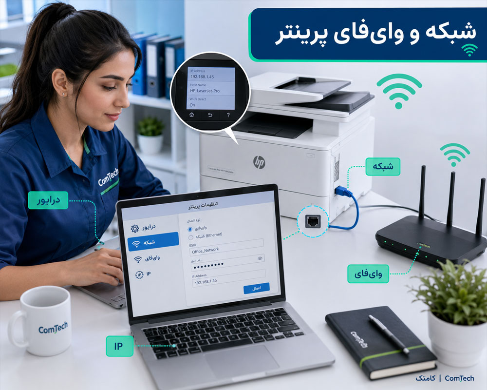 تنظیم شبکه و وایفای پرینتر تنظیم شبکه و وایفای پرینتر