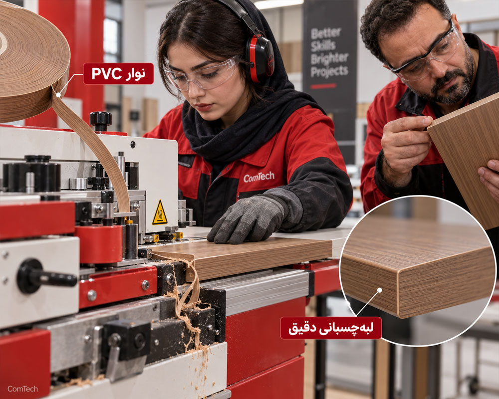 آموزش نوار PVC و لبه چسبانی MDF