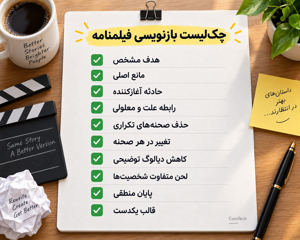 چک لیست بازنویسی فیلمنامه