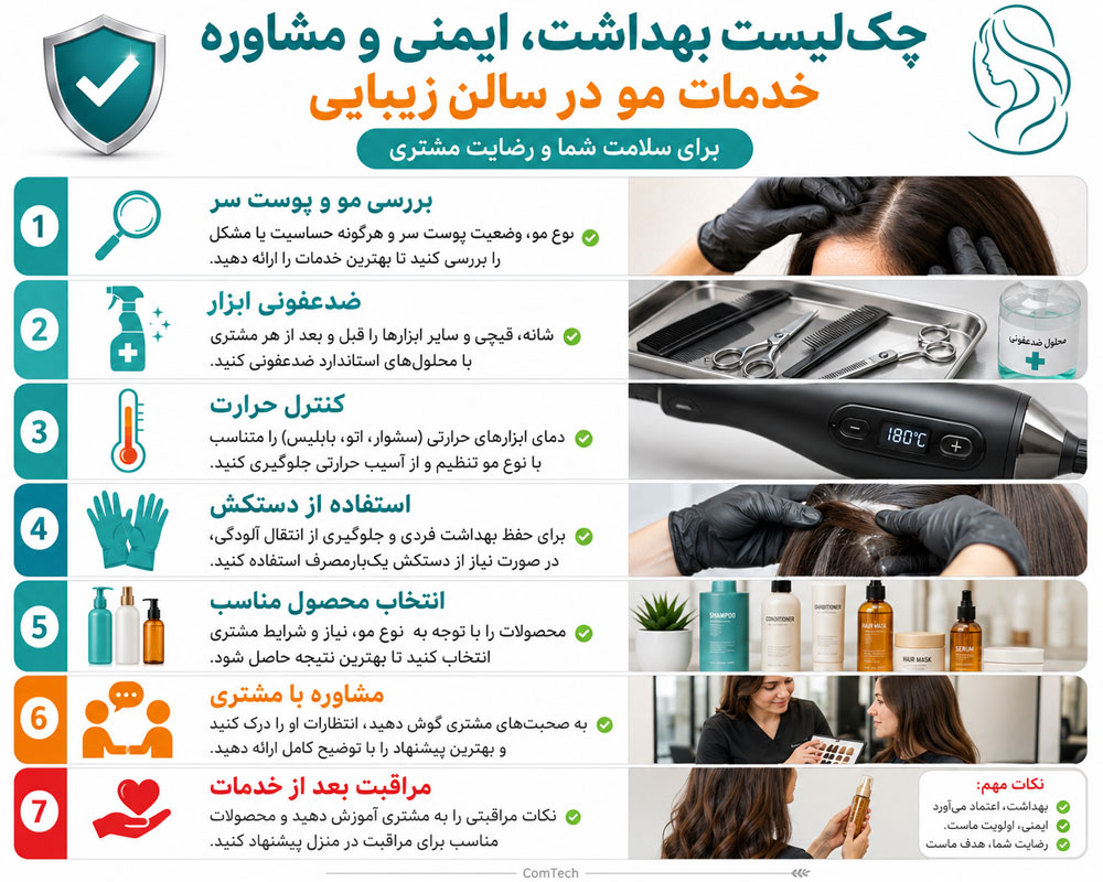 چک لیست بهداشت و ضدعفونی ابزار آرایشگاه زنانه