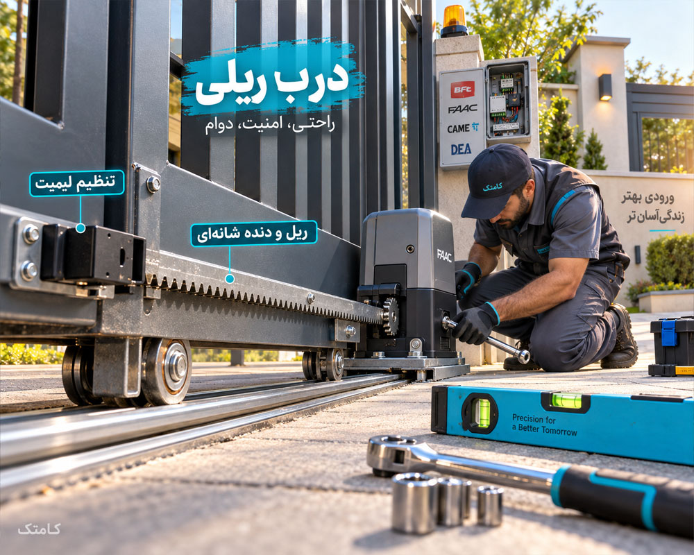 آموزش نصب درب ریلی اتوماتیک پارکینگ