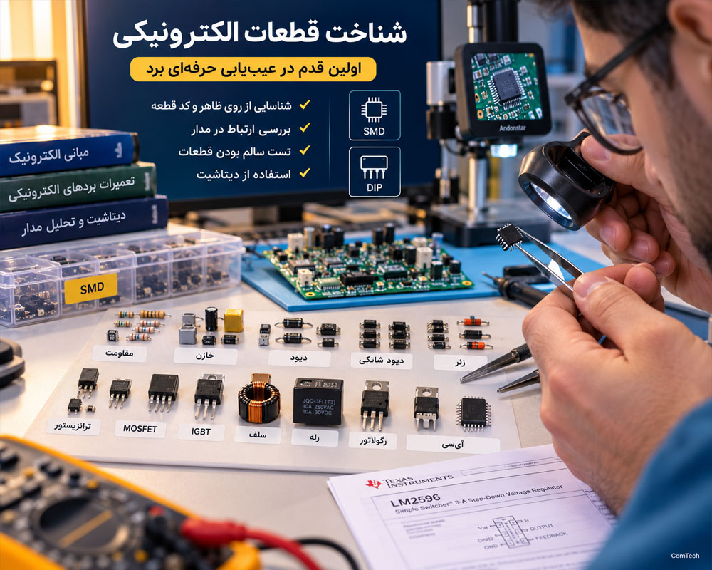 آموزش شناسایی قطعات SMD و DIP روی برد
