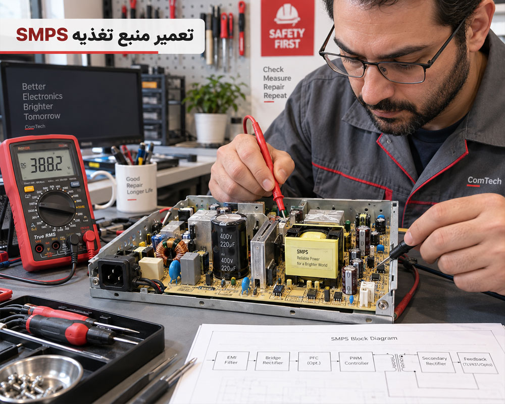 آموزش تعمیر منبع تغذیه سوئیچینگ SMPS