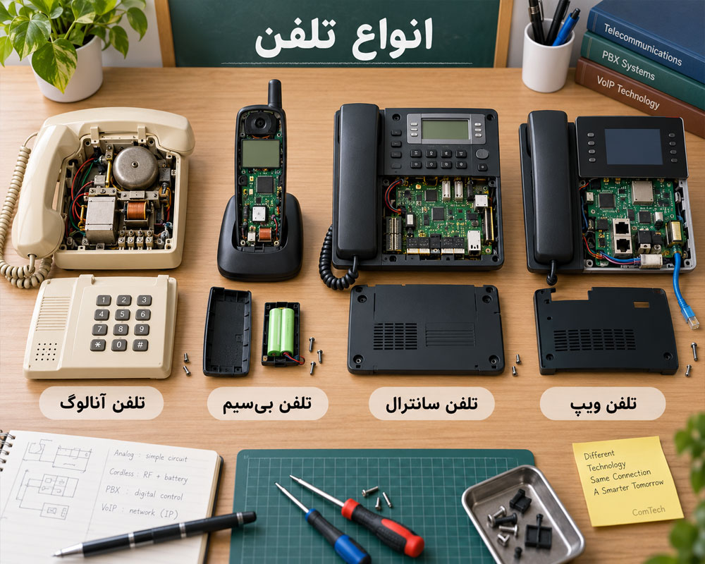 انواع تلفن و ساختار