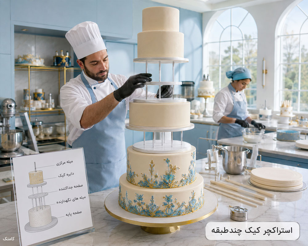 ساخت کیک چندطبقه ساخت کیک چندطبقه