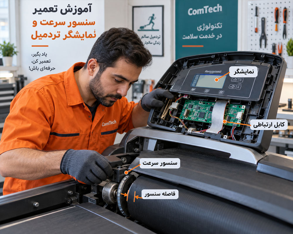 آموزش تعمیر سنسور سرعت و نمایشگر تردمیل