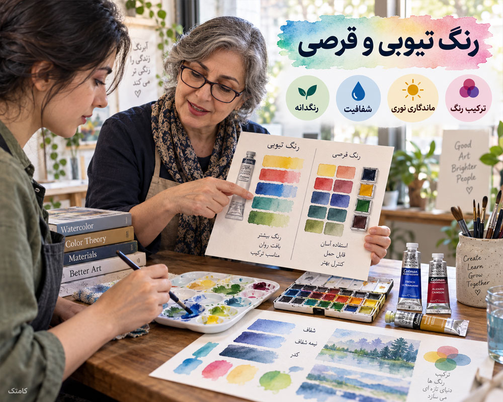 آموزش ترکیب رنگ آبرنگ