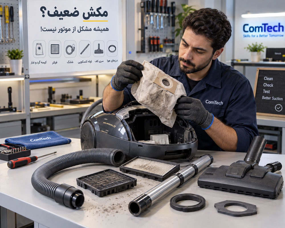 تشخیص ضعف مکش جاروبرقی
