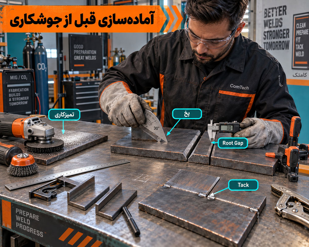 آماده سازی قطعه جوشکاری