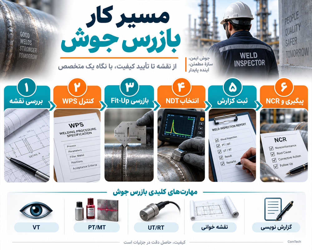 مسیر آموزش و فعالیت بازرس جوش صنعتی